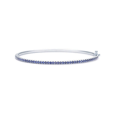 Kwiat 18K White Gold Kwiat Stackable Slim Bangle with Sapphires Bracelets - Women's