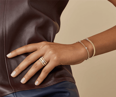 Marco Bicego 18K Yellow Gold Marco Bicego Small Stackable Bracelet with Diamonds Bracelets - Women's