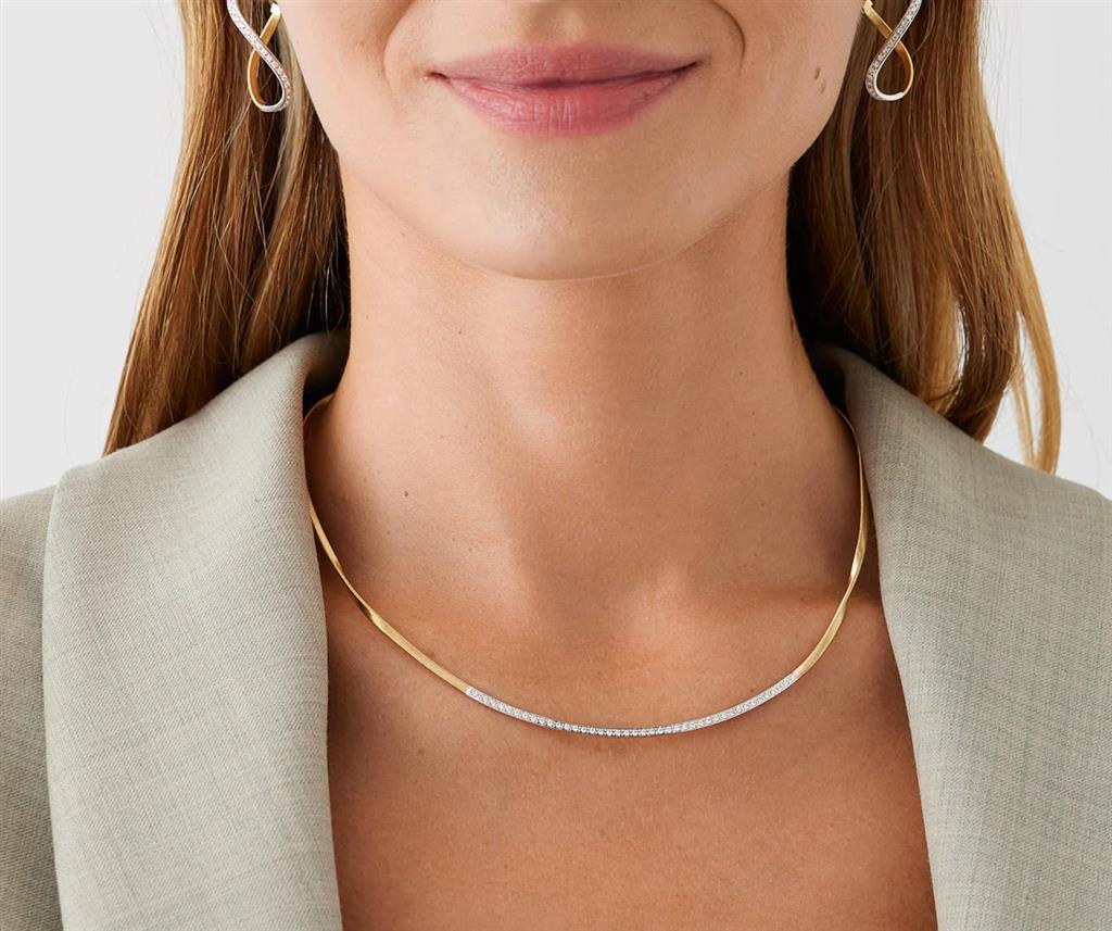 Marco Bicego 18K Yellow Gold Marco Bicego Coil Necklace With Diamond Bar Necklaces