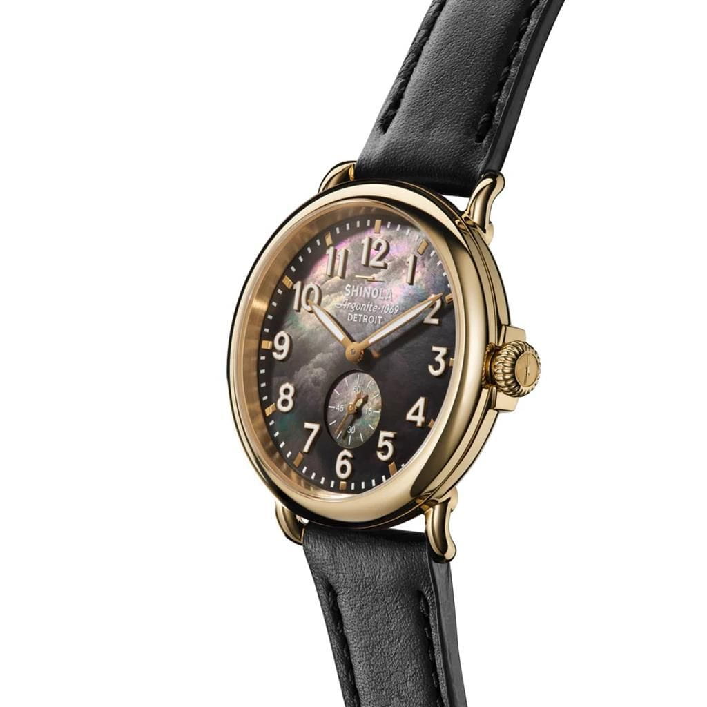Shinola The Runwell 41mm - Black Mother of Pearl Watches