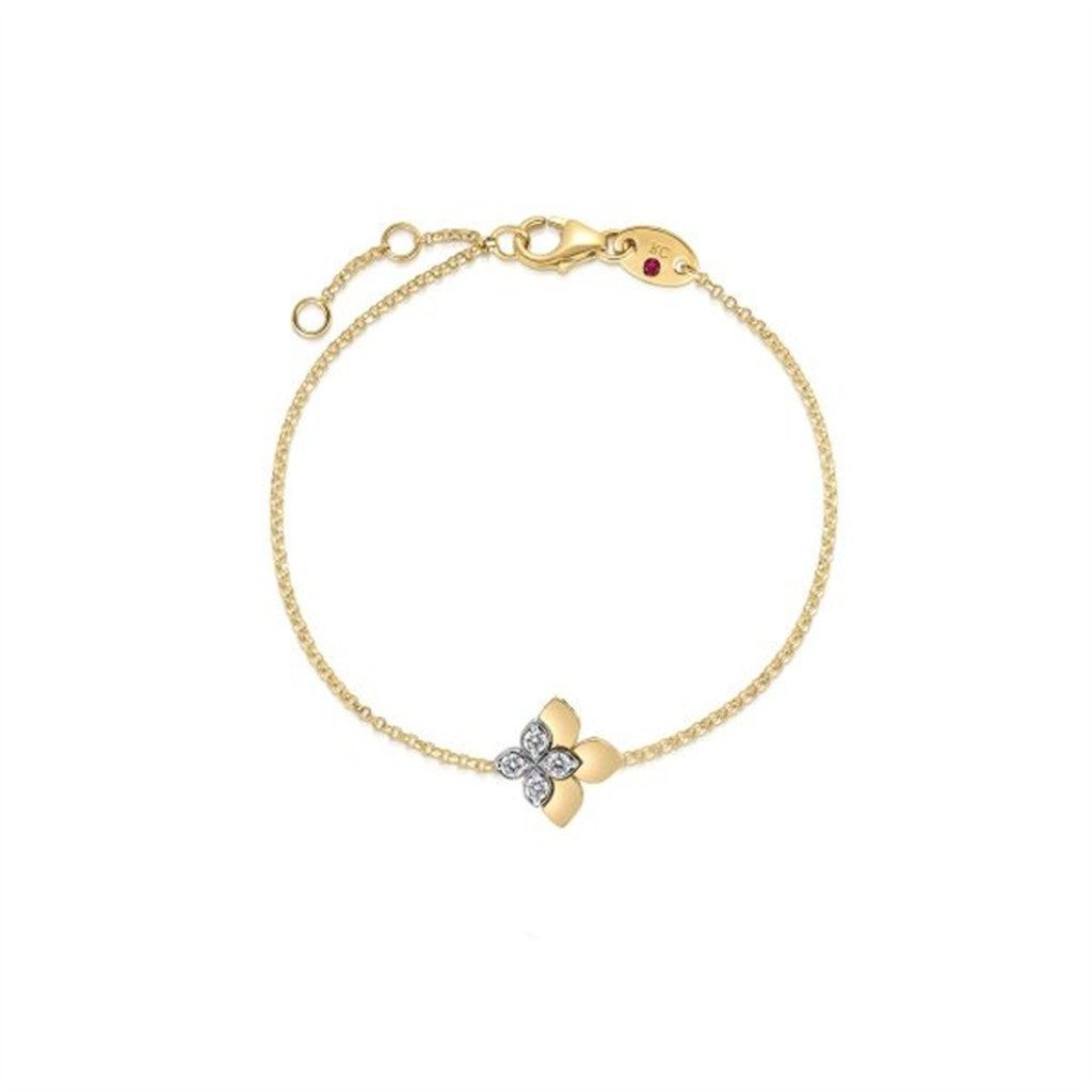 Roberto Coin 18K Yellow & White Gold Roberto Coin Diamond Flower Bracelet Bracelets - Women's