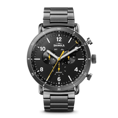 Shinola Canfield Sport Chronograph Watch 45mm - Gunmetal Watches