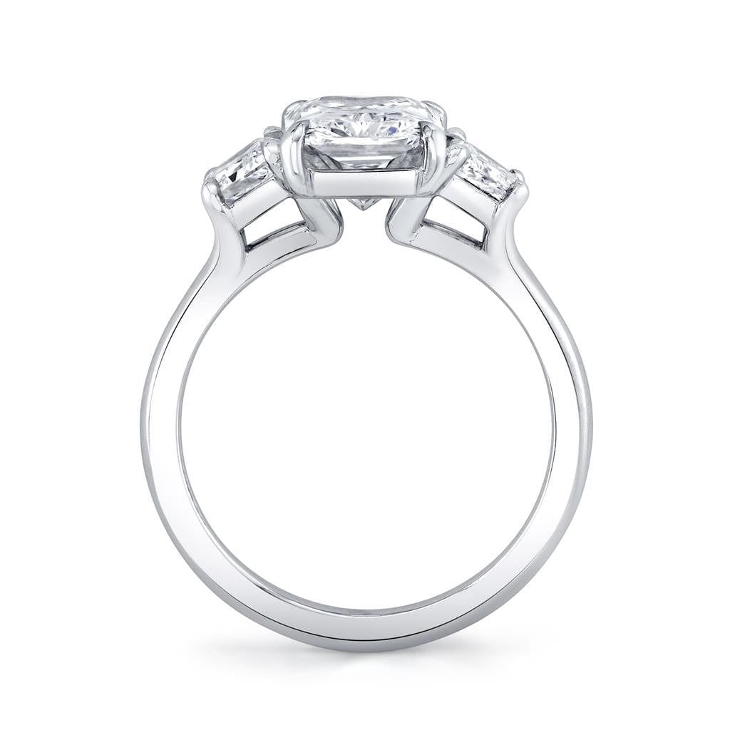 Emerson Fine Jewelry Platinum Three Stone Radiant Center Diamond Engagement Ring Engagement Rings