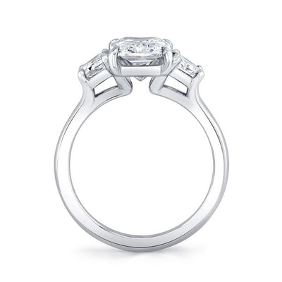 Emerson Fine Jewelry Platinum Three Stone Radiant Center Diamond Engagement Ring Engagement Rings