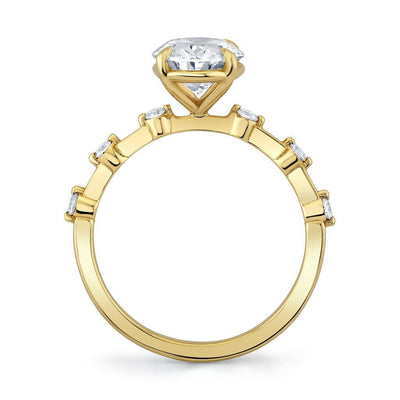 Emerson Fine Jewelry 18K Yellow Gold Olive Station Oval Diamond Ring Engagement Rings