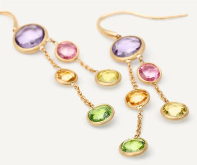 18K Yellow Gold Marco Bicego Gemstone 2-Strand Earrings