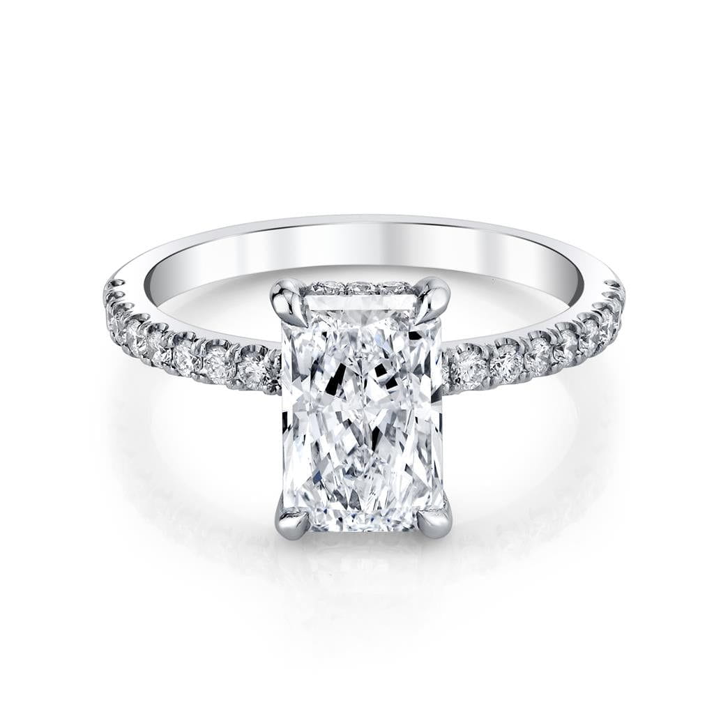 Emerson Fine Jewelry Platinum Everly Elongated Radiant Hidden Halo with Pave Diamond Engagement Ring Engagement Rings