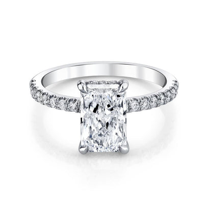 Emerson Fine Jewelry Platinum Everly Elongated Radiant Hidden Halo with Pave Diamond Engagement Ring Engagement Rings