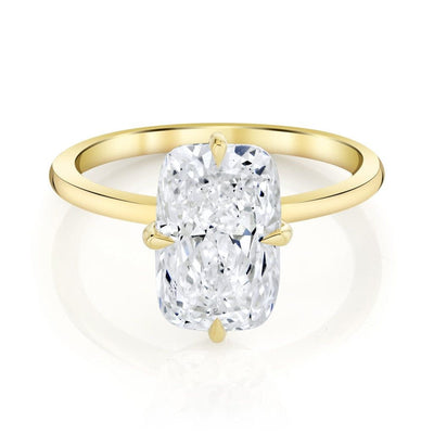 Emerson Fine Jewelry 18K Yellow Gold Everly Elongated Cushion Cut Compass Prong Diamond Engagement Ring Engagement Rings