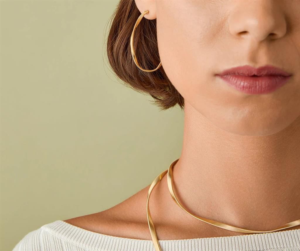Marco Bicego 18K Yellow Gold Marco Bicego Twisted Medium Hoops Earrings
