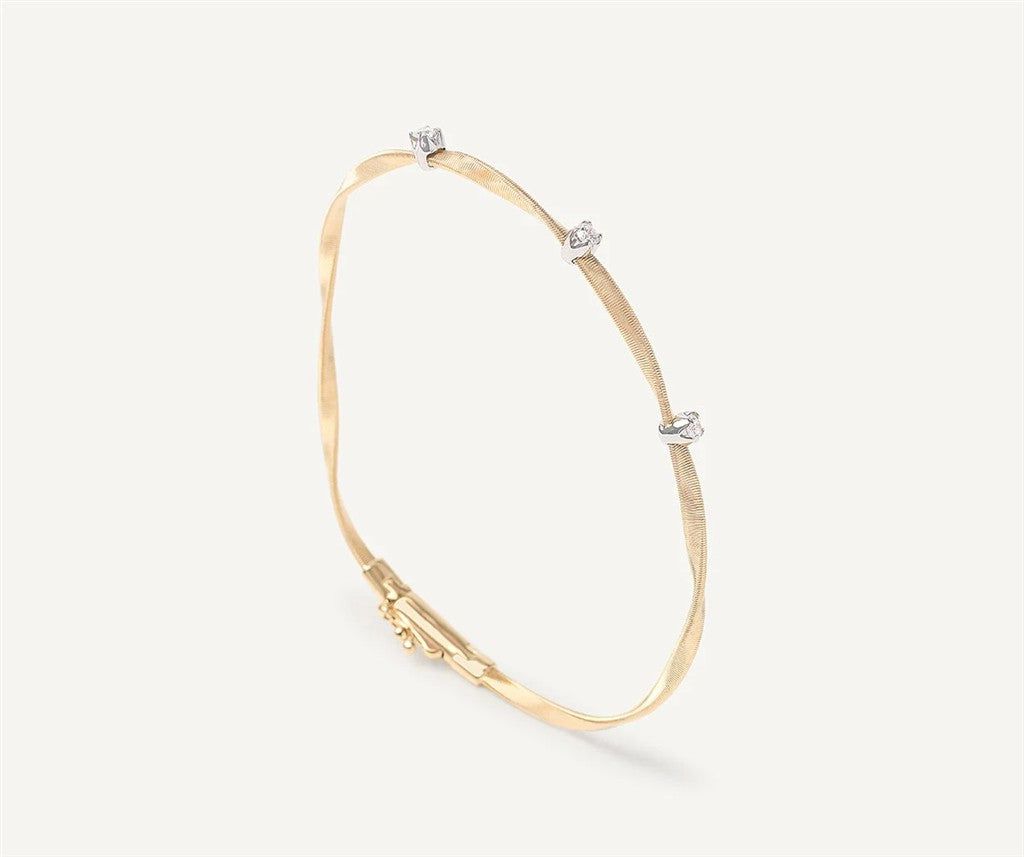 Marco Bicego 18K Yellow Gold Marco Bicego Twisted Coil Bracelet with Diamonds Bracelets - Women's