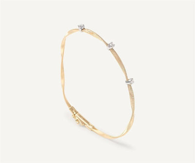 Marco Bicego 18K Yellow Gold Marco Bicego Twisted Coil Bracelet with Diamonds Bracelets - Women's