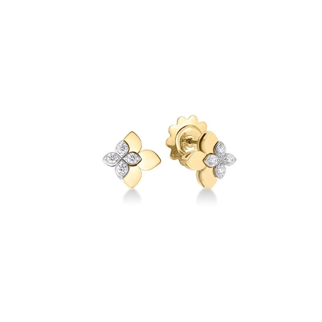 Roberto Coin 18K Yellow Gold Roberto Coin Diamond Tiny Princess Stud Earrings Earrings