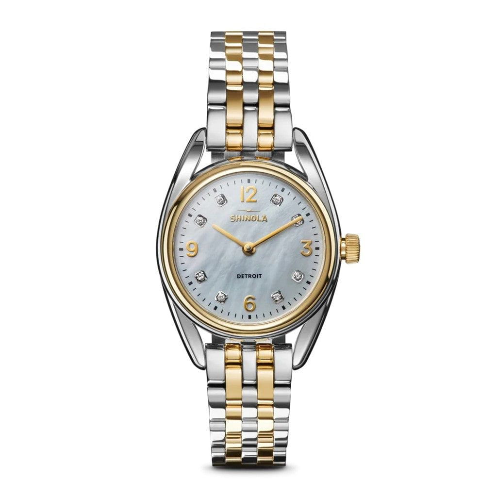 Shinola The Diamond Dial Derby 34MM - White Mother of Pearl Watches