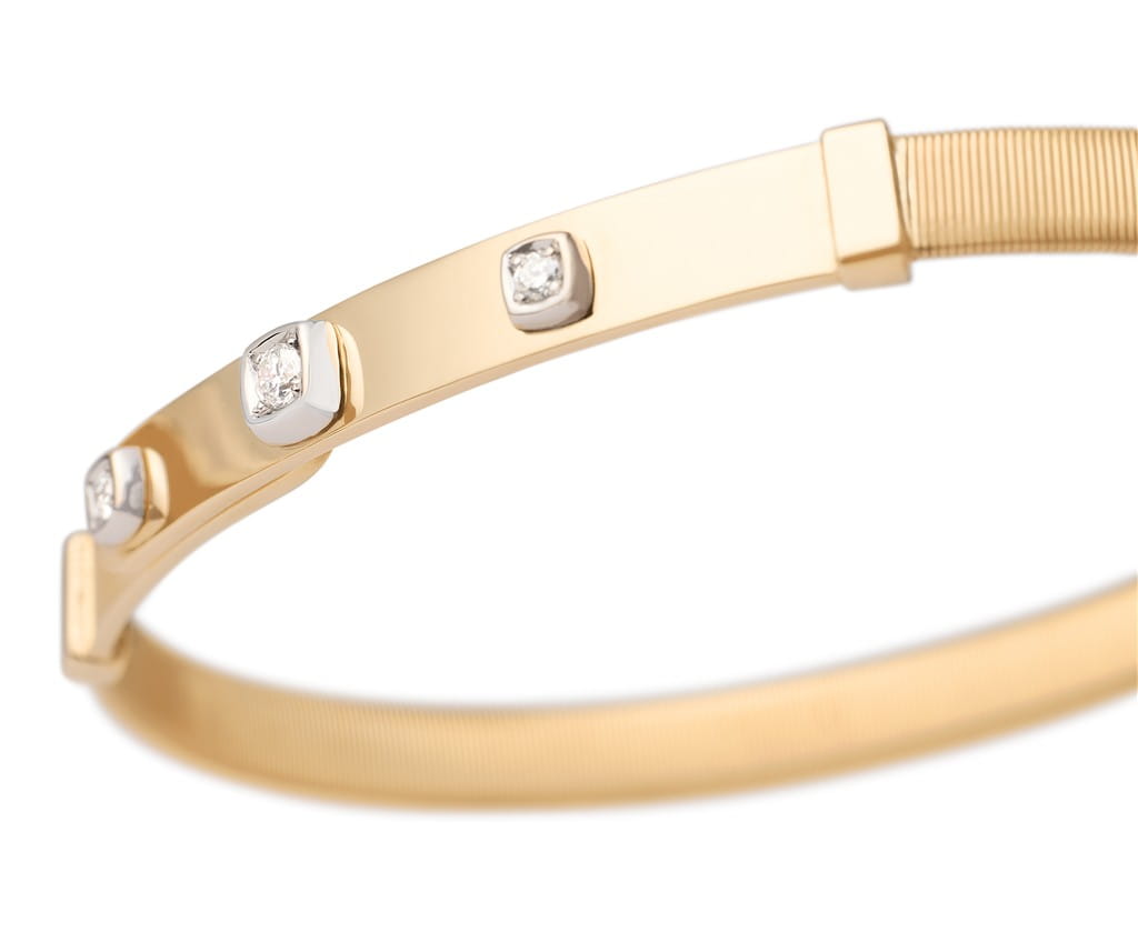 Marco Bicego 18K Yellow Gold Marco Bicego Coil and Diamonds Thin Bangle Bracelet Bracelets - Women's