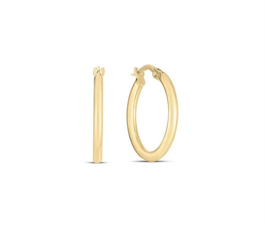 18K Yellow Gold Roberto Coin Classic 15mm Hoop Earrings
