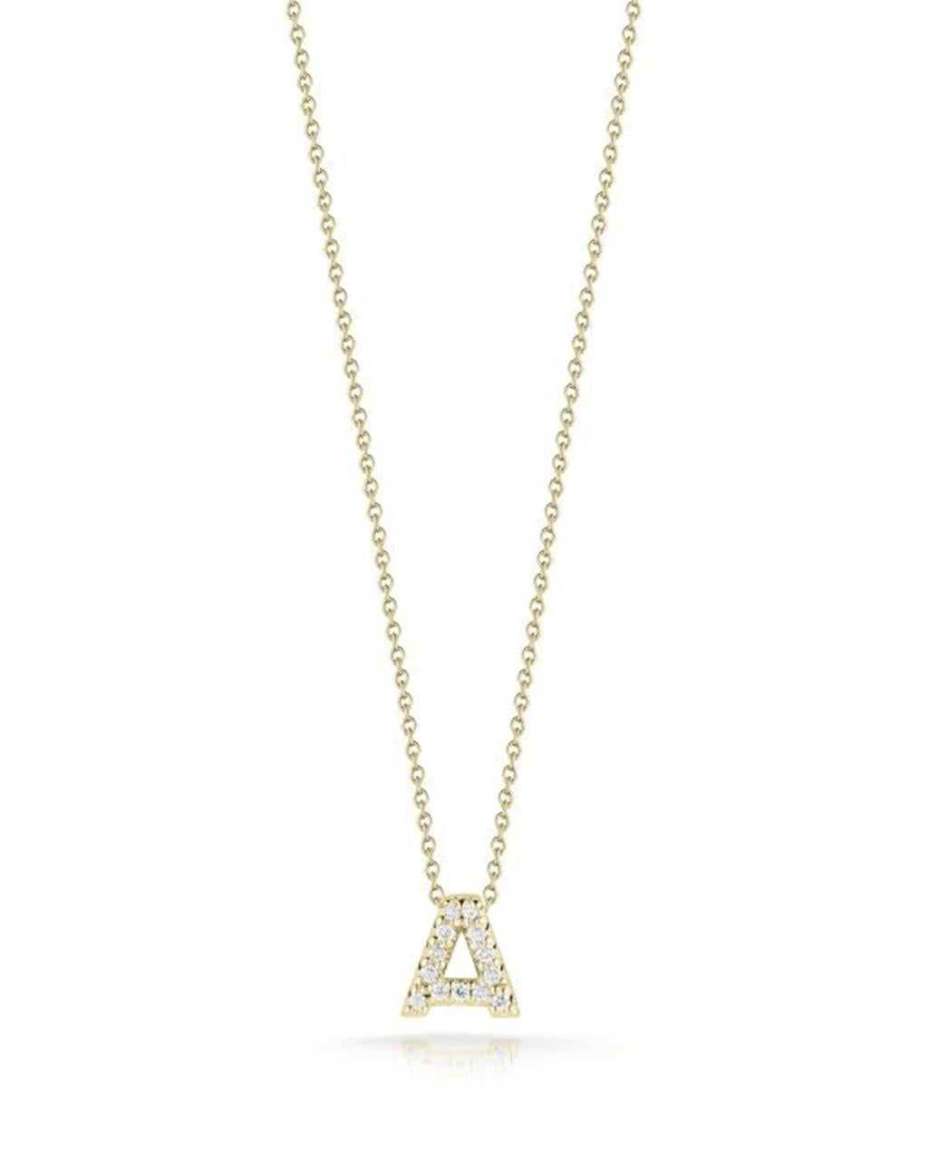 Roberto Coin 18K Yellow Gold Roberto Coin Letter "A" Pendant with Diamonds Pendants