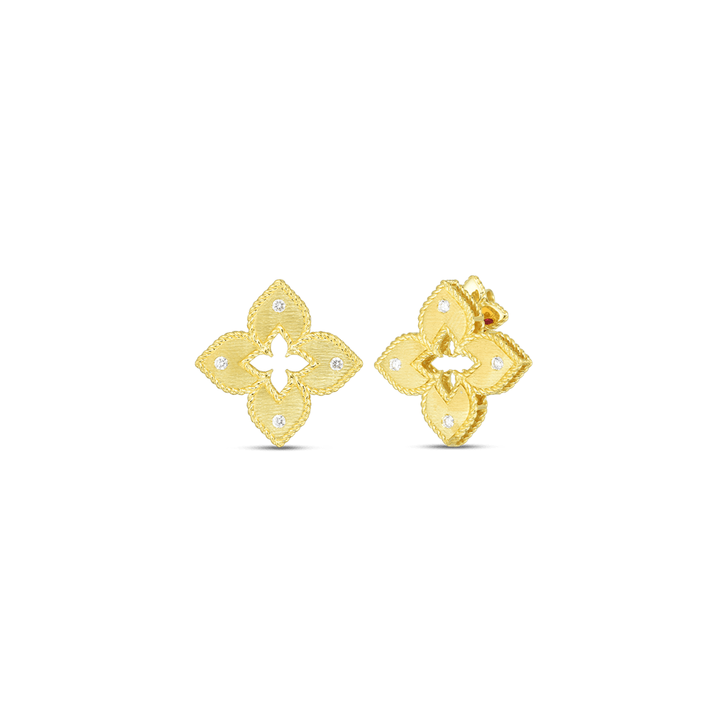 Roberto Coin 18K Yellow Gold Roberto Coin Petite Venetian Princess Stud Earrings with Diamonds Earrings