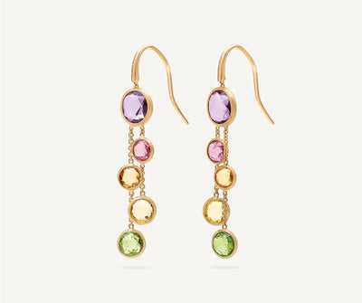 18K Yellow Gold Marco Bicego Gemstone 2-Strand Earrings