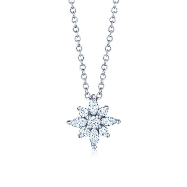 Kwiat 18K White Gold Kwiat Star Collection Petite Pendant with Diamonds Necklaces