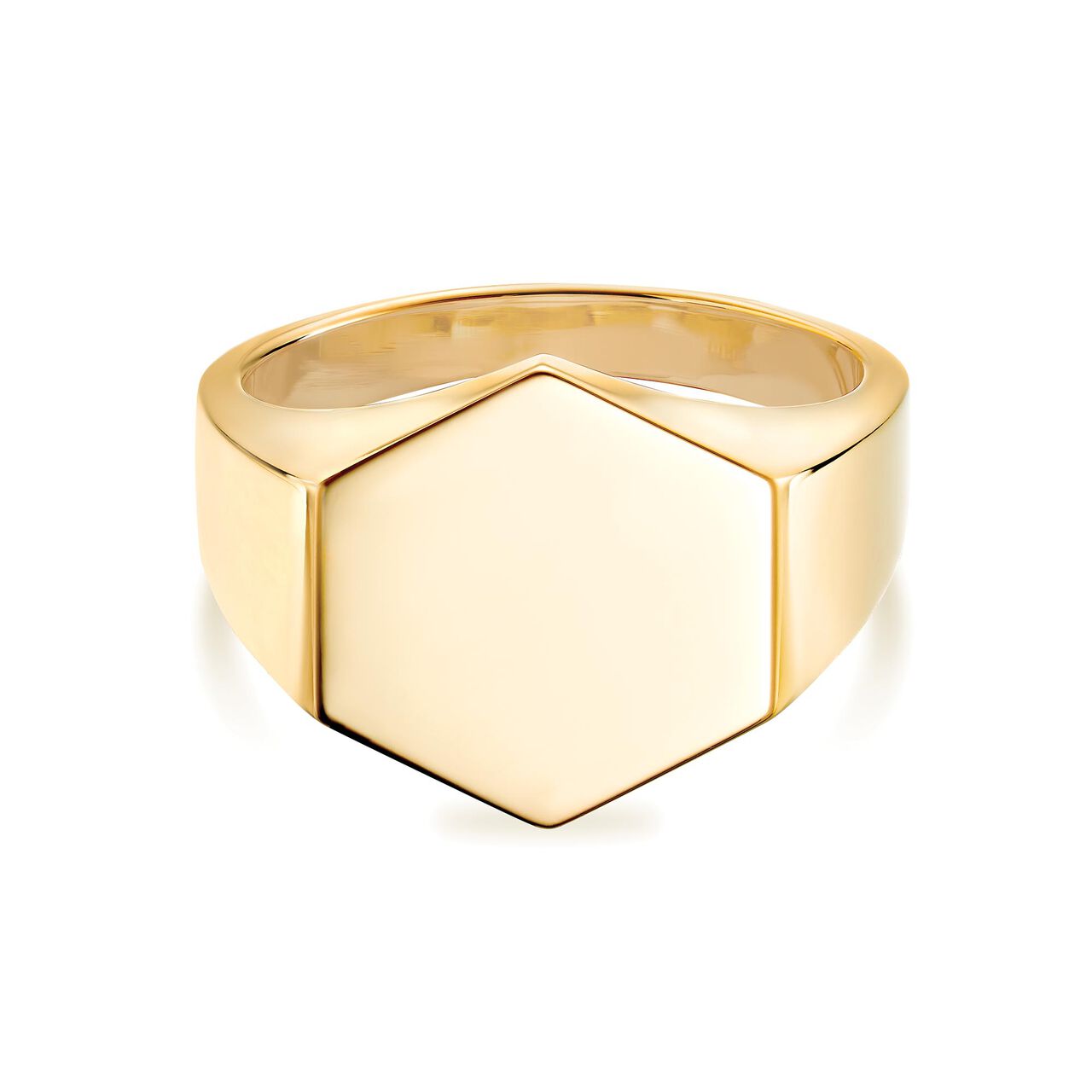Birks 18K Yellow Gold Birks Hexagonal Signet Ring Rings - Women's